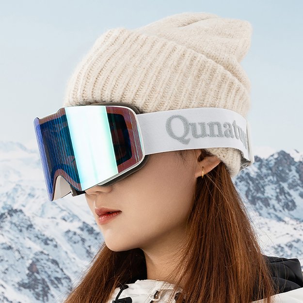 Qunature White Frameless Ski Goggles - White 5