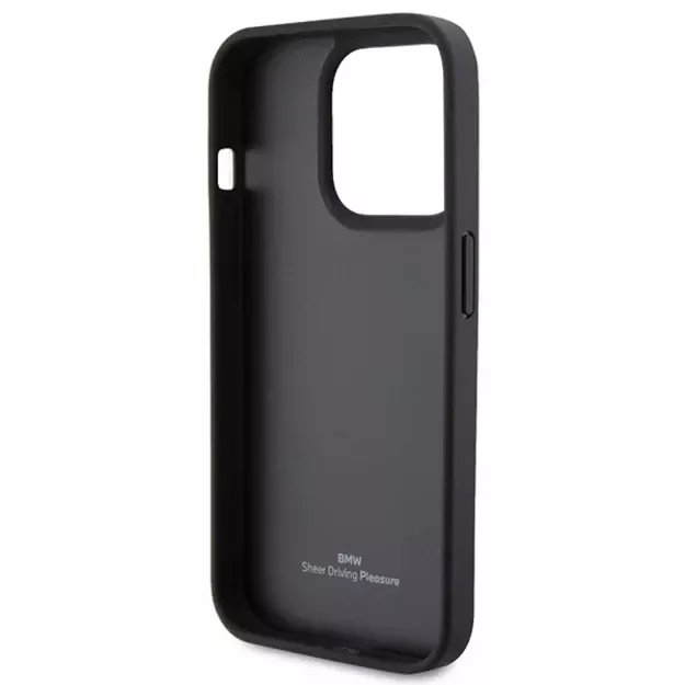 BMW Leather Hot Stamp iPhone 15 Pro Max Case - Black 6