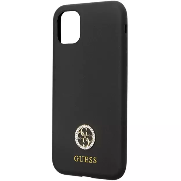 Guess GUHCN614DGPK Case for iPhone 11 / Xr - Black Silicone Logo Strass 4G 12