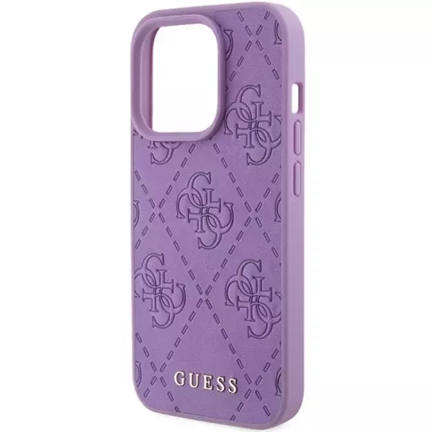 Guess Leather 4G Stamped case for iPhone 15 Pro Max - purple 12
