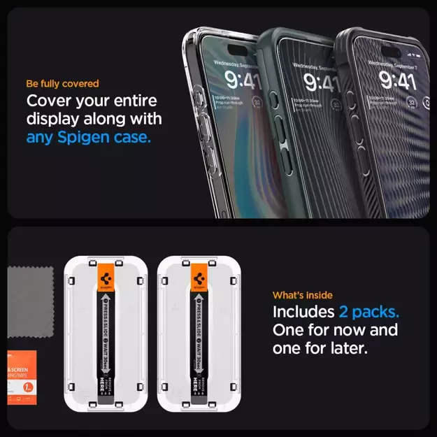 Spigen Glas.tR EZ Fit FC Tempered Glass for iPhone 15 Pro Max - Black 2 pcs. 22