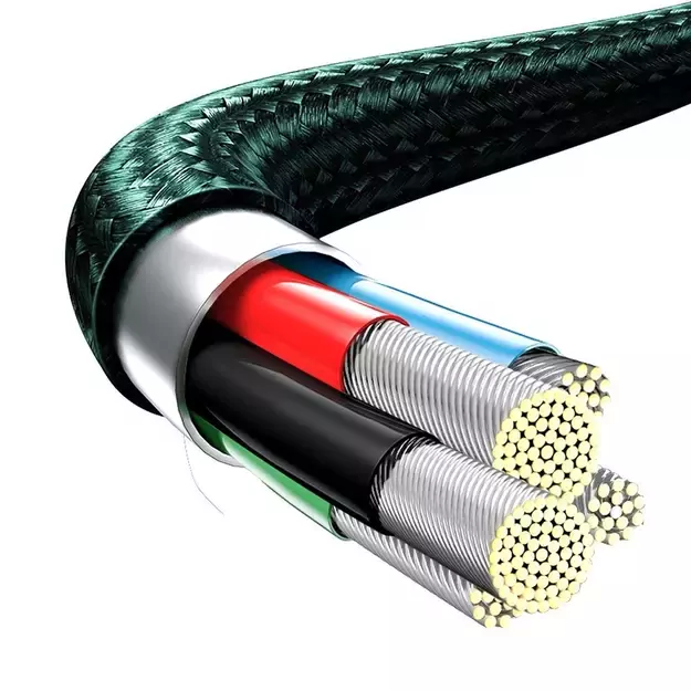 Baseus Rapid Series 3in1 USB-C - USB-C / Lightning / micro USB cable 20W PD 1.5m - green 7