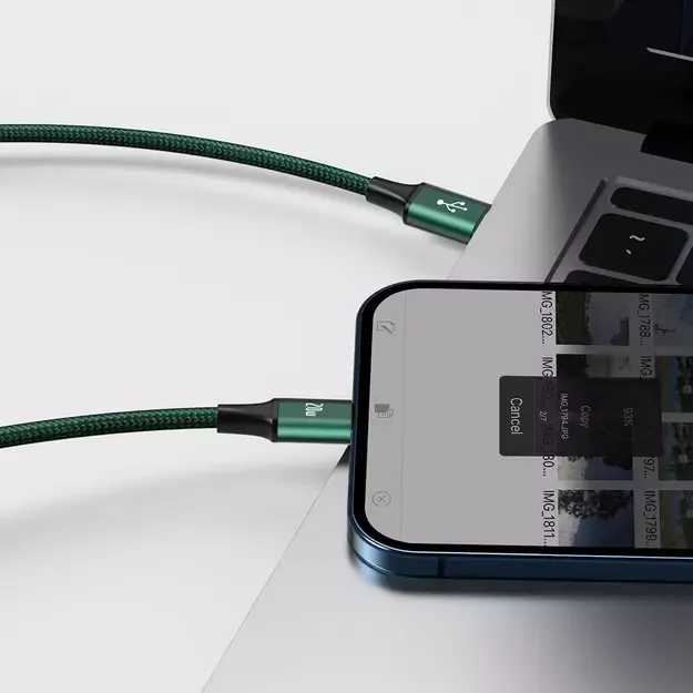 Baseus Rapid Series 3in1 USB-C - USB-C / Lightning / micro USB cable 20W PD 1.5m - green 8