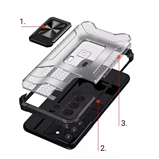 Crystal Ring Case tough hybrid cover + magnetic holder for Samsung Galaxy S22 + (S22 Plus) red 6