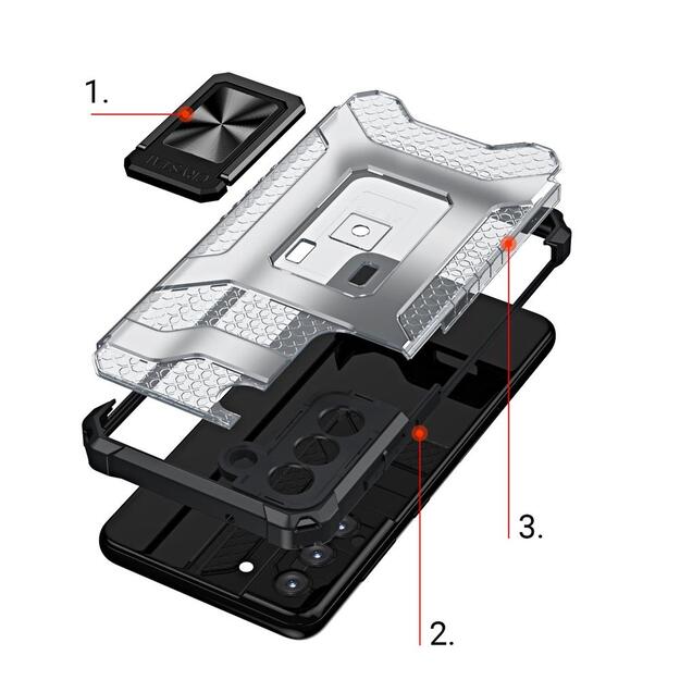 Crystal Ring Case tough hybrid cover + magnetic holder for Samsung Galaxy S22 + (S22 Plus) red 14