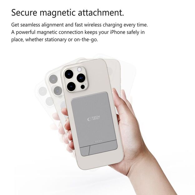 Powerbank Tech-Protect PB14 LifeMag MagSafe 5000 mAh - gray 5