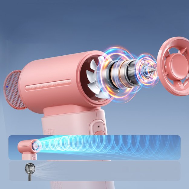 Jisulife Handheld Fan Life9 5000mAh Portable Mini Blower USB Fan - Pink 2