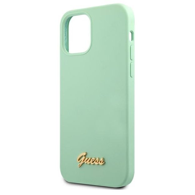 Guess Metal Logo Script Case for iPhone 12 Pro Max 6.7&quot  - Green 5