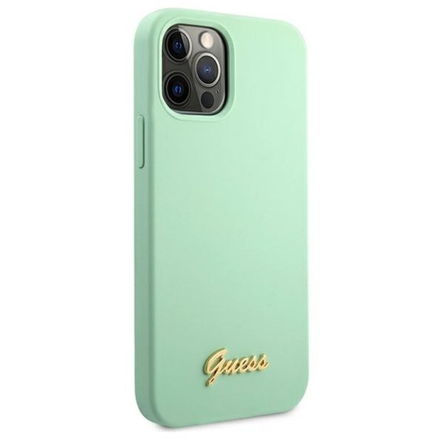 Guess Metal Logo Script Case for iPhone 12 Pro Max 6.7&quot  - Green 3