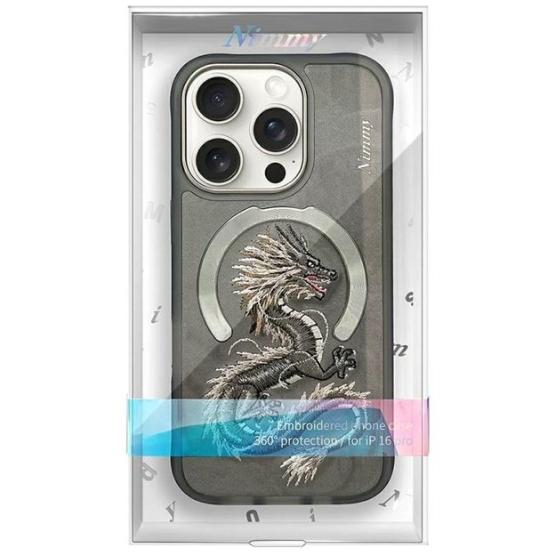 Nimmy Dragon MagSafe Case for iPhone 16 Pro - Gray 9