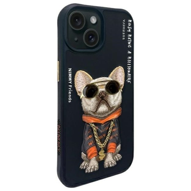 Nimmy Glasses Cool Dog iPhone 15 Case - Black 1