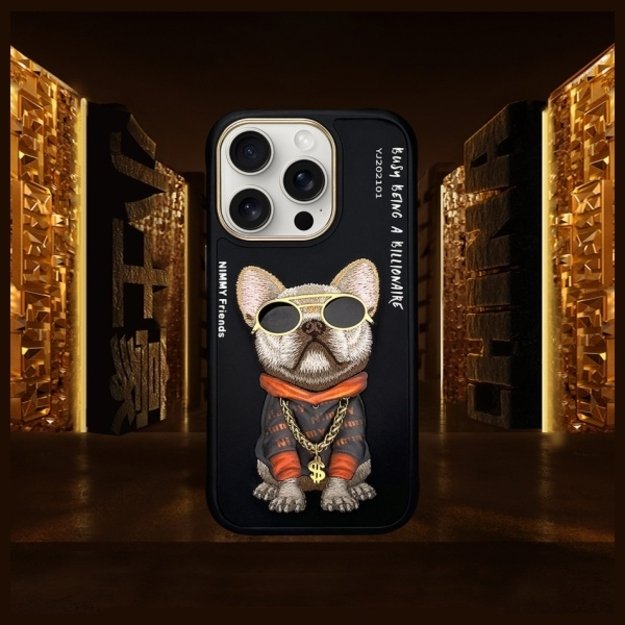 Nimmy Glasses Cool Dog Case for iPhone 16 Pro Max - Black 7