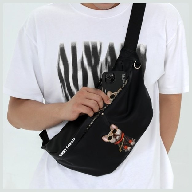 Nimmy Crossbody Glasses Cool Dog Shoulder Bag - Black 1