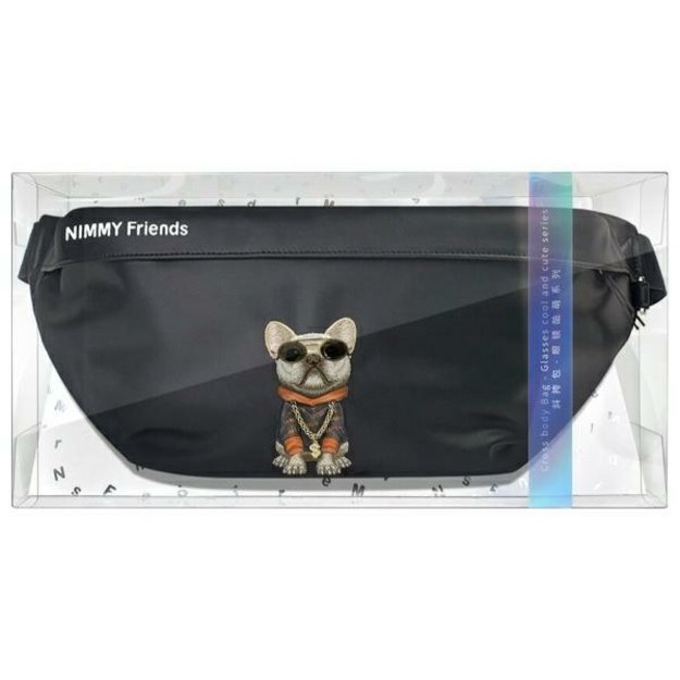 Nimmy Crossbody Glasses Cool Dog Shoulder Bag - Black 11
