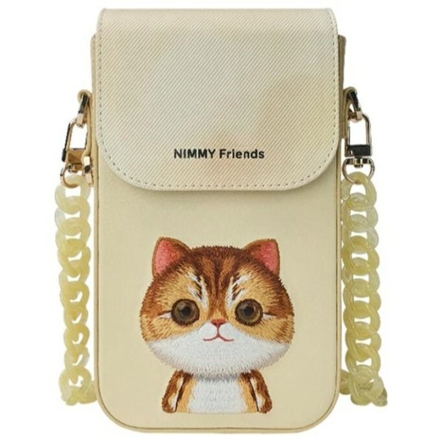 Nimmy Big Eyed Pet 2.0 Cat 3-in-1 Set: Phone Bag + Wallet + Tracker Case - Beige 1