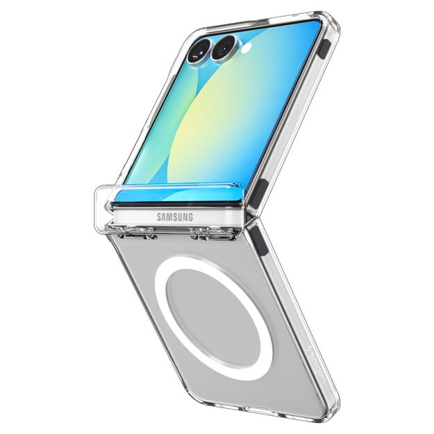 Spigen Ultra Hybrid Pro Mag MagSafe Case for Samsung Galaxy Z Flip 7 - Clear and White 3