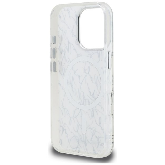 Karl Lagerfeld IML Karl Script Pattern MagSafe Case for iPhone 16 Pro - White 6