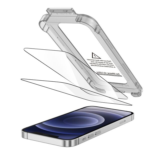 Tech-Protect Quick Set+ 2-pack tempered glass for iPhone 12 / 12 Pro - black 1