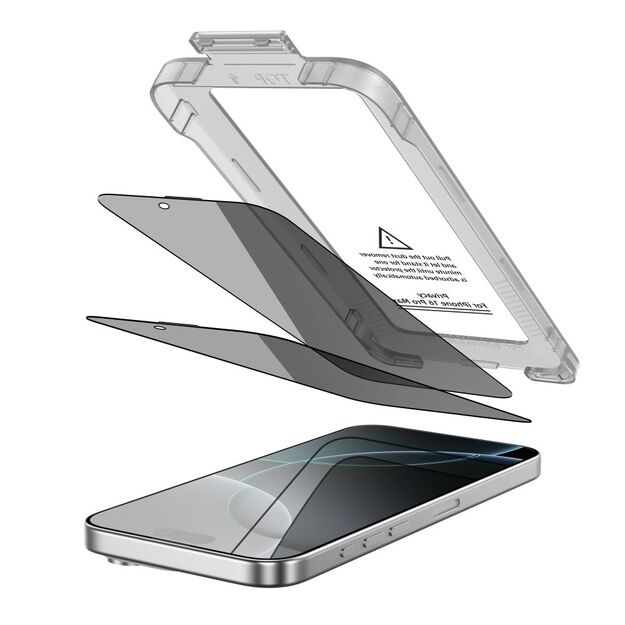 Tech-Protect Quick Set Spy+ Privacy Glass 2-pack for iPhone 16 Pro Max 3