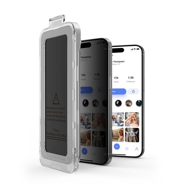 Tech-Protect Quick Set Spy+ Privacy Glass 2-pack for iPhone 16 Pro Max 5