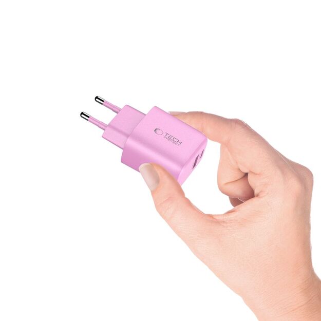 Tech-Protect NCA20 PD 20W QC3.0 USB-A / USB-C Wall Charger - Pink 4