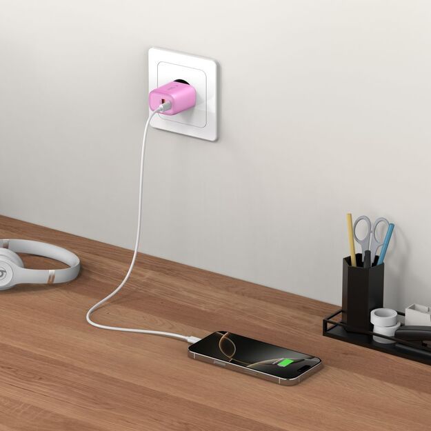 Tech-Protect NCA20 PD 20W QC3.0 USB-A / USB-C Wall Charger - Pink 5
