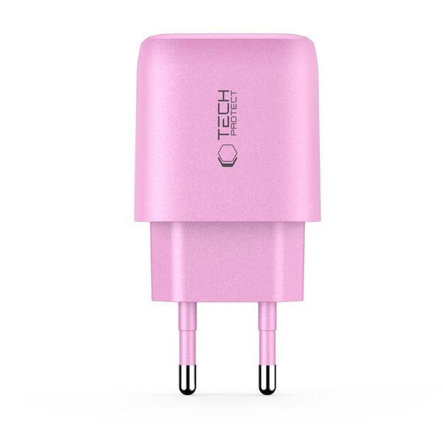 Tech-Protect NCA20 PD 20W QC3.0 USB-A / USB-C Wall Charger - Pink 2