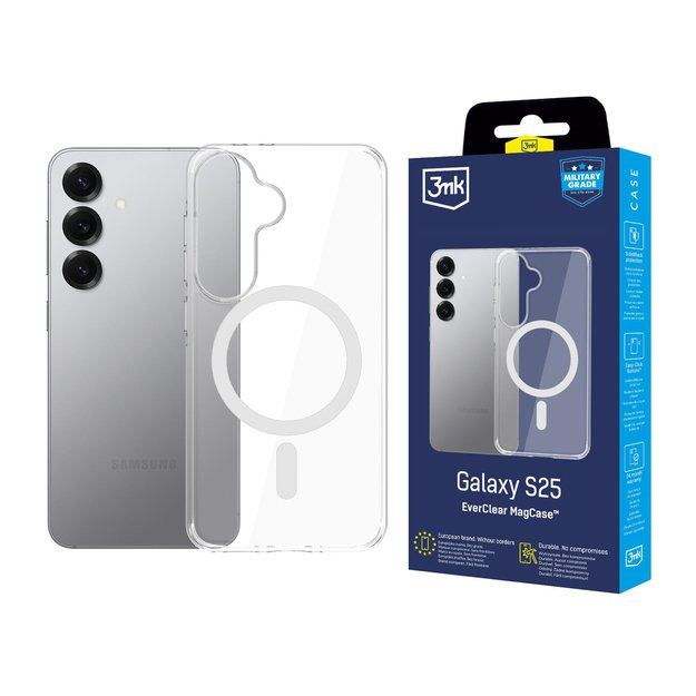3mk EverClear MagCase for Samsung Galaxy S25 - transparent