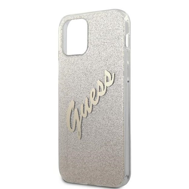 Guess GUHCP12MPCUGLSGO iPhone 12/12 Pro 6.1&quot  gold/gold hardcase Glitter Gradient Script 5