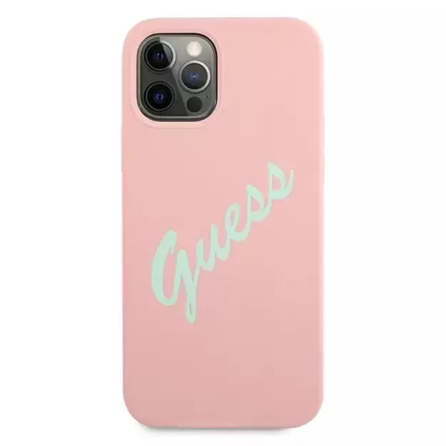 Guess GUHCP12MLSVSPG iPhone 12/12 Pro 6.1&quot  rose green/green pink hardcase Silicone Vintage 2