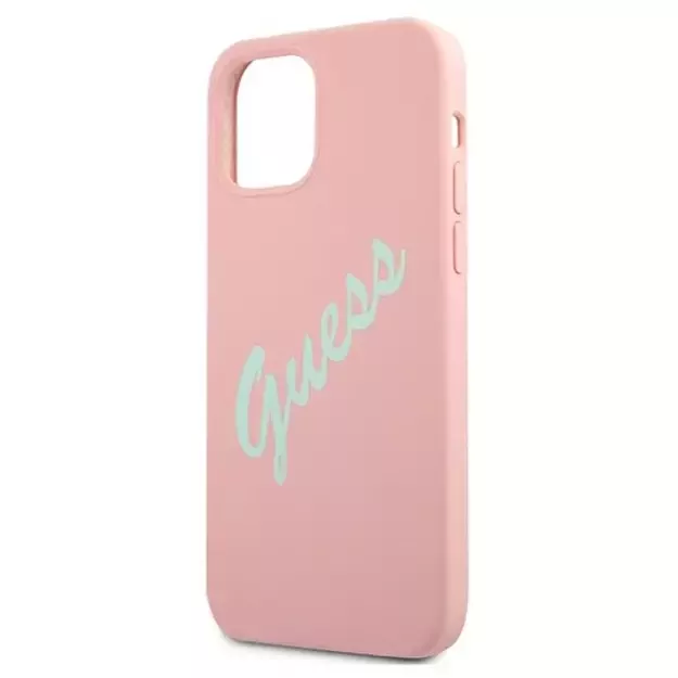 Guess GUHCP12MLSVSPG iPhone 12/12 Pro 6.1&quot  rose green/green pink hardcase Silicone Vintage 5