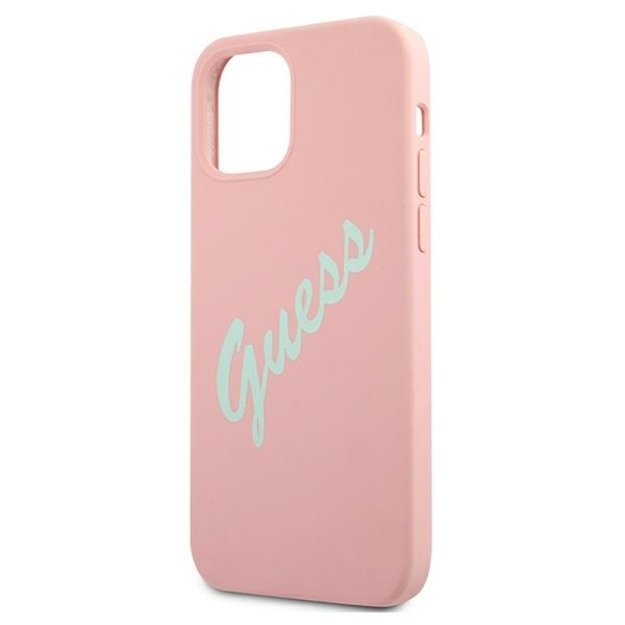 Guess GUHCP12MLSVSPG iPhone 12/12 Pro 6.1&quot  rose green/green pink hardcase Silicone Vintage 12