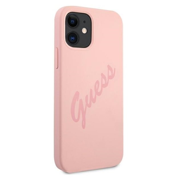 Guess GUHCP12SLSVSPI iPhone 12 mini 5.4&quot  pink/pink hardcase Script Vintage 3