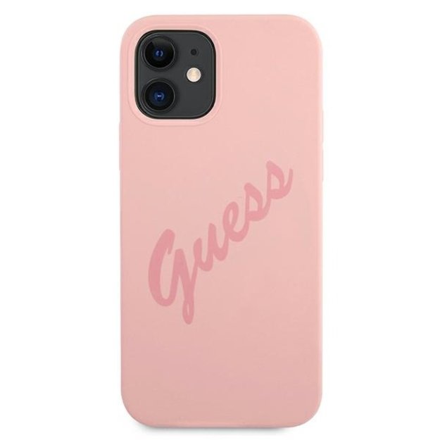 Guess GUHCP12SLSVSPI iPhone 12 mini 5.4&quot  pink/pink hardcase Script Vintage 2