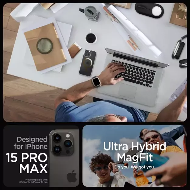 Spigen Ultra Hybrid Mag Case with MagSafe for iPhone 15 Pro Max - Gold 25