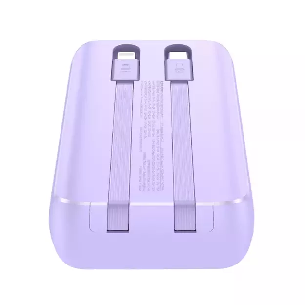 Joyroom JR-PBC06 mini power bank with built-in USB-C / Lightning cables 30W 10000mAh - purple 2