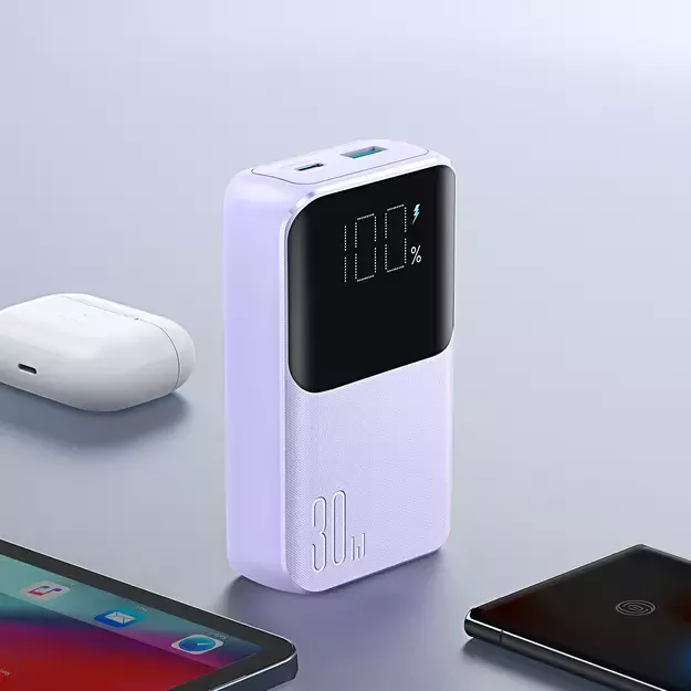 Joyroom JR-PBC06 mini power bank with built-in USB-C / Lightning cables 30W 10000mAh - purple 7