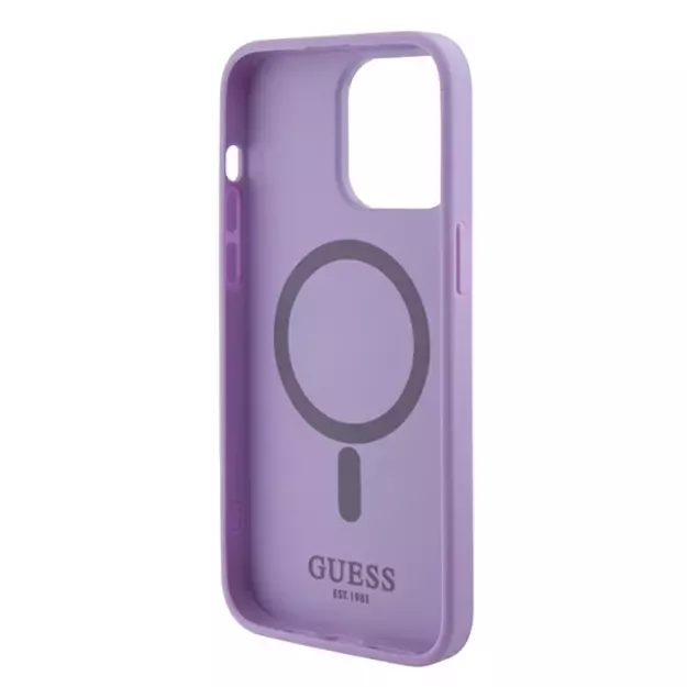 Guess GUHMP15XPSAHMCU iPhone 15 Pro Max 6.7&quot  purple/purple hardcase Saffiano MagSafe 6
