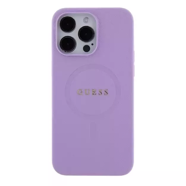 Guess GUHMP15XPSAHMCU iPhone 15 Pro Max 6.7&quot  purple/purple hardcase Saffiano MagSafe 2