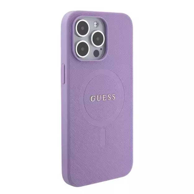 Guess GUHMP15XPSAHMCU iPhone 15 Pro Max 6.7&quot  purple/purple hardcase Saffiano MagSafe 3