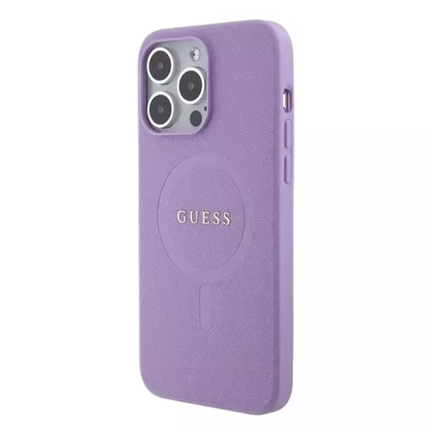 Guess GUHMP15XPSAHMCU iPhone 15 Pro Max 6.7&quot  purple/purple hardcase Saffiano MagSafe 1