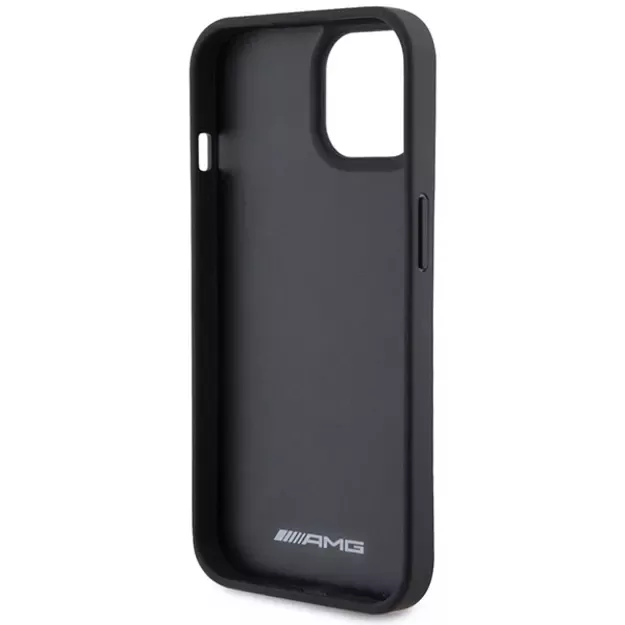 AMG Leather Debossed Lines case for iPhone 15 Plus - black 6