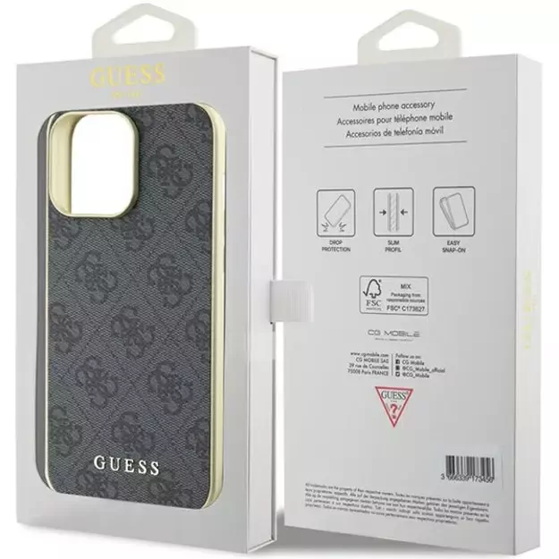 Guess 4G Charms Collection case for iPhone 15 Pro Max - gray 14