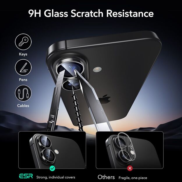 ESR Armorite Camera Cover for iPhone 16 / 16 Plus / 17 - Transparent 6