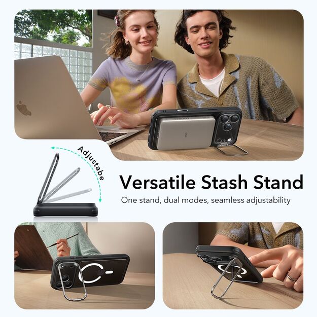 ESR Classic Hybrid Kickstand MagSafe Case for iPhone 17 Pro - Clear Black 6