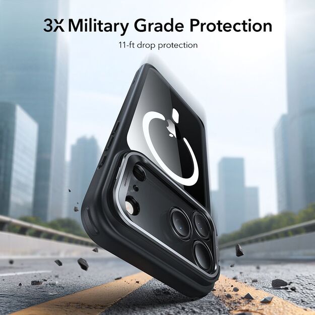 ESR Classic Hybrid Kickstand MagSafe Case for iPhone 17 Pro - Clear Black 1