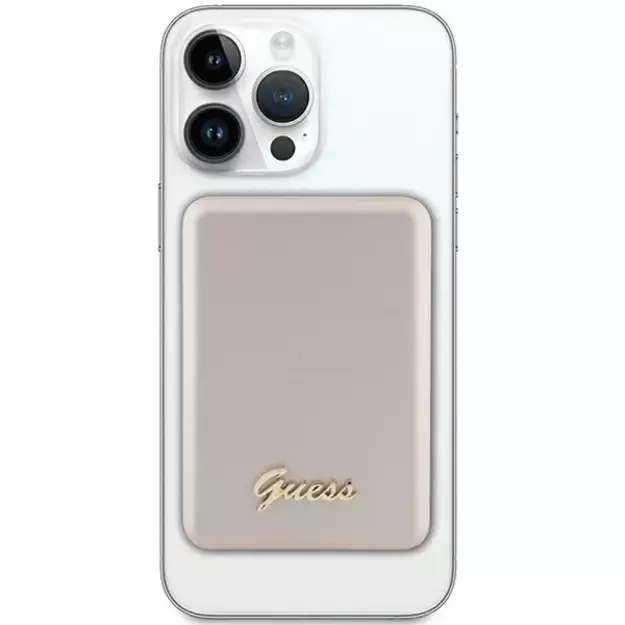Guess MagSafe Metal Script Logo induction power bank 5W 3000mAh - gold 1