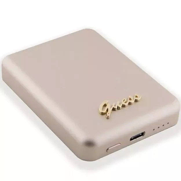 Guess MagSafe Metal Script Logo induction power bank 5W 3000mAh - gold 3
