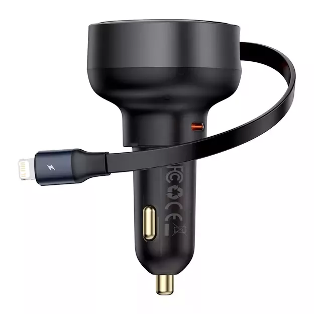 Baseus Enjoyment Pro USB-C (female) / Lightning (male) 60W car charger - black 16