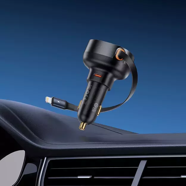 Baseus Enjoyment Pro USB-C (female) / Lightning (male) 60W car charger - black 7